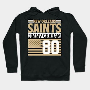 New Orleans Saints Graham 80 American Flag Football Hoodie